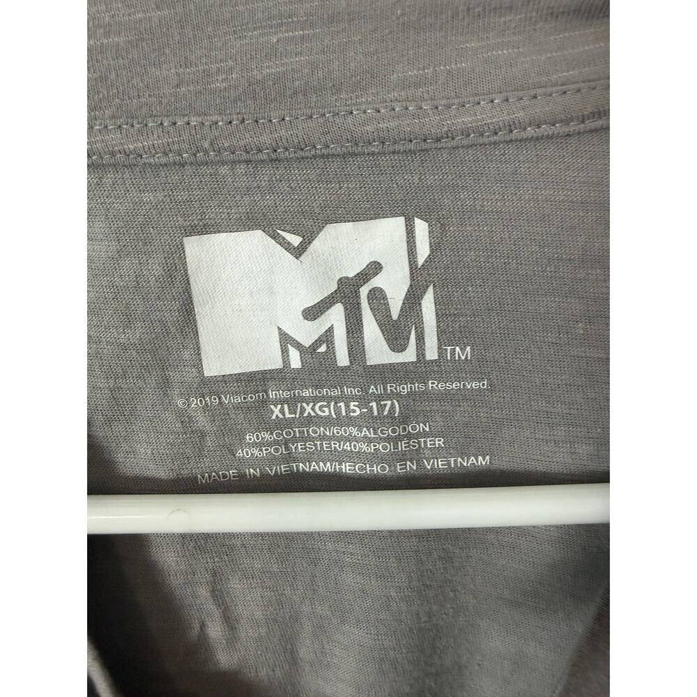 MTV Music Television Tie Dye Long Sleeve Cropped Tee XL Retro 90's Y2K Band Tee - Picture 4 of 5
